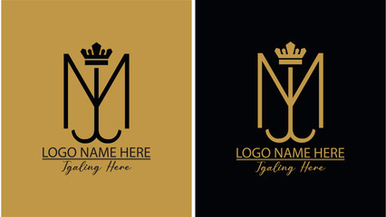 Elegant Luxury Initials Monogram J & M logo design