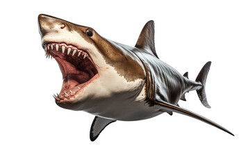 Fototapeta premium beautiful shark swimming isolated on white