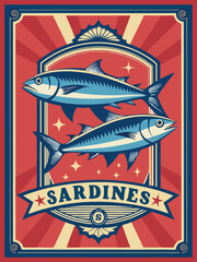 Retro Sardines vector design