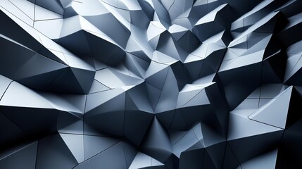 Fototapeta premium Abstract 3D geometric design with complex textures and a sleek, futuristic color palette, ideal for hightech presentation backgrounds