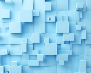 3D cube shapes with light blue background
