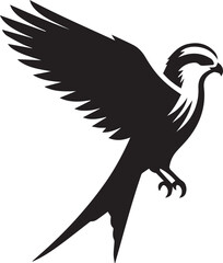 Black-breasted Kite vector silhouette illustration