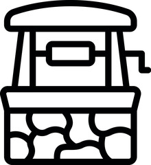 Fototapeta premium This icon of a stone water well is perfect for projects related to history, nature, or water conservation