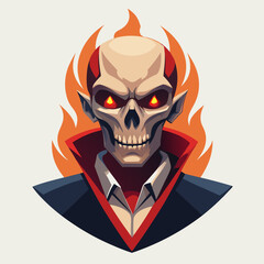 skull with a tattoo on a white background silhouette vector illustration