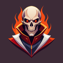 skull with a tattoo on a white background silhouette vector illustration