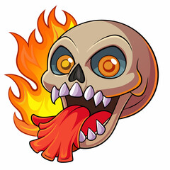skull with a tattoo on a white background silhouette vector illustration