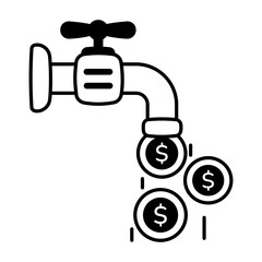 A glyph style icon of liquidity