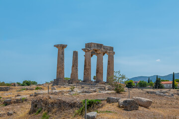 Fototapeta premium Greece Peloponnese Corinth Ancient City and Acropolis