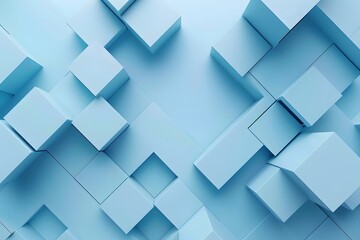 3D cube shapes with light blue background