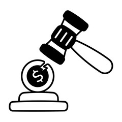 A glyph style icon of auction