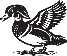 Wood Duck vector silhouette illustration logo