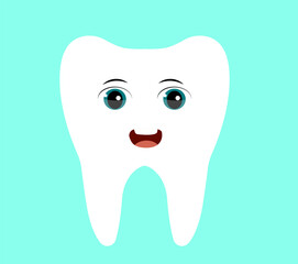 healthy teeth smiley face child flat clipart vector