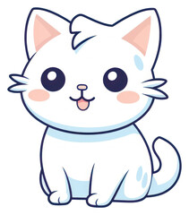 Fototapeta premium PNG Cute white cat, transparent background