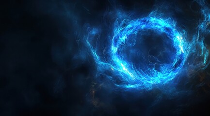 Intense Blue Energy Ring With Swirling Light Effects