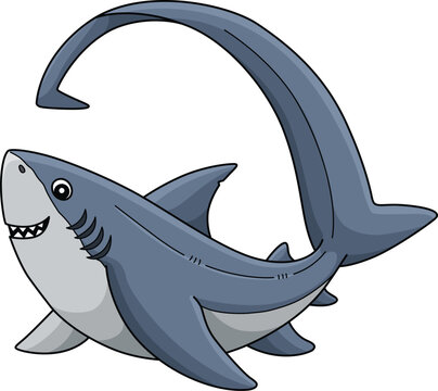cartoon shark, blue, smiling, swimming clip art preview