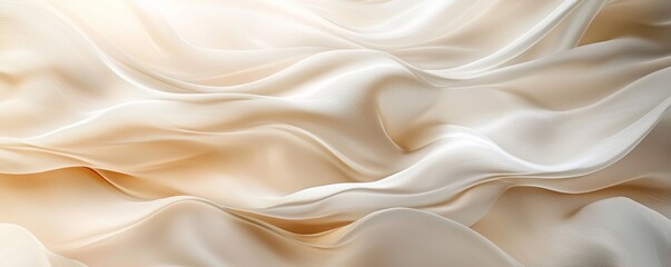 Elegant draped fabric showcasing soft, flowing patterns with a luxurious sheen, suitable for backgrounds and textile design.
