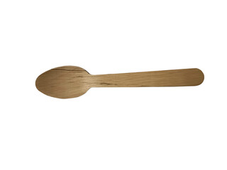 Isolated Transparent Wooden Eating Spoon