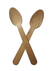 Isolated Transparent Wooden Eating Spoon