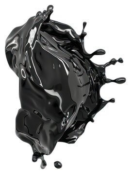 PNG Abstract black liquid splash art