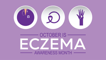 Eczema Awareness Month is observed every year on October. Holiday concept background, placard, banner design template Vector illustration background design.