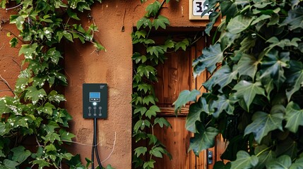 Smart Meter Installed on a Wall of a House