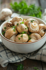 Button Mushrooms Ready to Eat