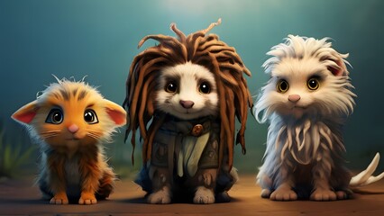 Fototapeta premium A reggae-style cute animal. Generative ai.