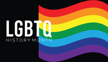 LGBTQ History Month is observed every year on October. Holiday concept background, placard, banner design template Vector illustration background design.