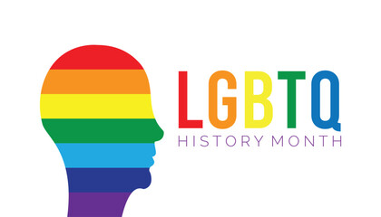 LGBTQ History Month is observed every year on October. Holiday concept background, placard, banner design template Vector illustration background design.