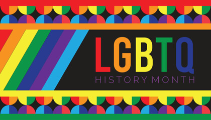 LGBTQ History Month is observed every year on October. Holiday concept background, placard, banner design template Vector illustration background design.