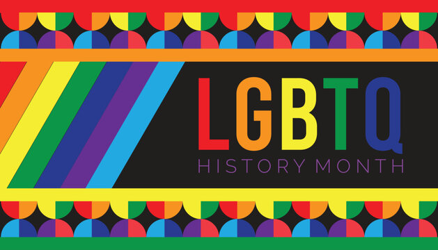 LGBTQ History Month is observed every year on October. Holiday concept background, placard, banner design template Vector illustration background design.