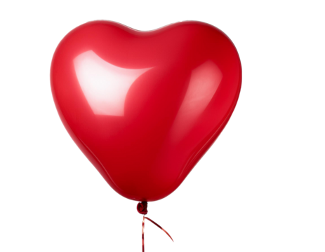 roter Herz Luftballon, isoliert , Freisteller, Transparent