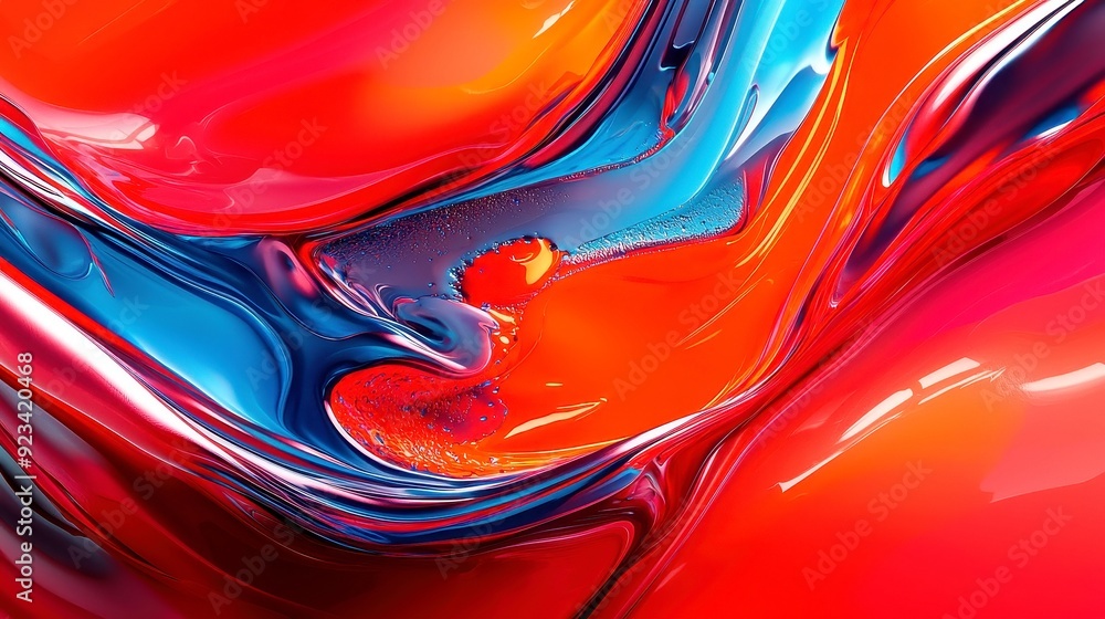 Poster vibrant abstract composition, a dynamic display of swirling colors and patterns, creating a mesmeriz