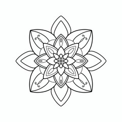 illustration of a flower,Hand drawn mandala image 