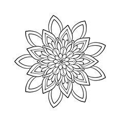 white lotus flower,Hand drawn mandala image 