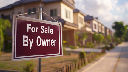 Obraz premium property For sale by owner sign outside house