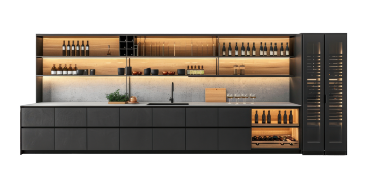 modern minimalistic Kitchen cabinet , isolated on white background 