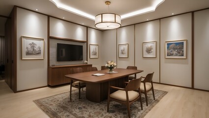 modern kitchen interior with fireplace