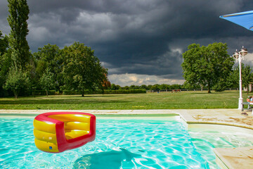 summer colors and strom sky in French country