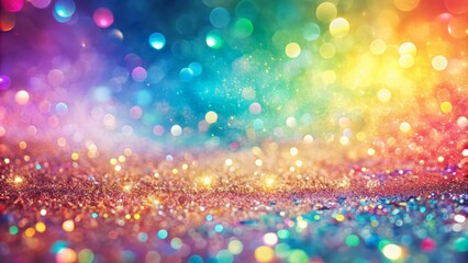Vibrant rainbow pastel glitter background with soft focus, delicate sparkles, and gentle texture, perfect for adding a touch of whimsy to designs and digital projects.