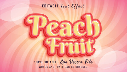 peach fruit 3d etxt effect design 