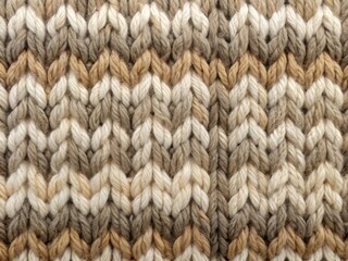 Cozy beige and gray knitted wool texture background featuring a soft, fuzzy, and inviting fabric pattern, perfect for autumnal or winter-themed designs and decorations.