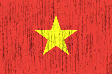 Vietnam flag. Vietnamese flag and matrix concept.