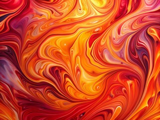 Vibrant orange, pink, and red hues merge in a mesmerizing fluid art texture, creating a dynamic abstract background with a liquid acrylic effect.