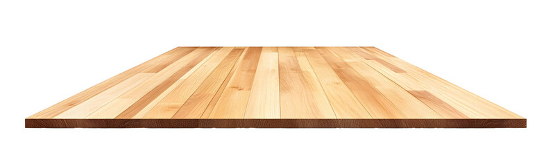 wooden tabletop isolated on white or transparent png