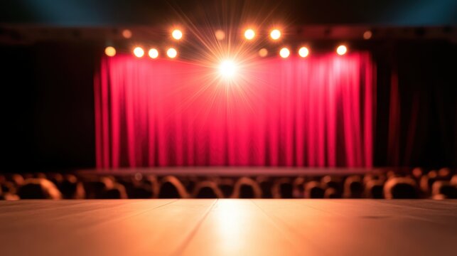 A community theater performance filled with local actors and audience members, showcasing artistic talent and shared enjoyment.