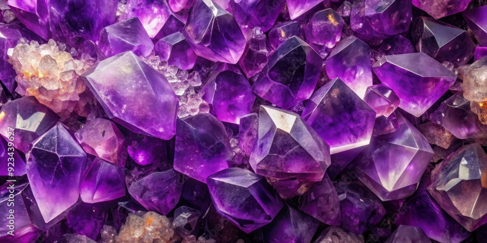 Poster richly textured, deep purple amethyst background with subtle gradient and mesmerizing abstract patte