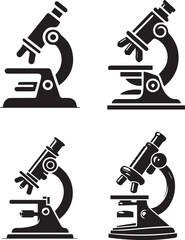 silhouette of clean vector Microscope isolated on white background	
 
