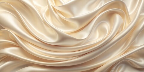 Fototapeta premium Softly illuminated, creamy silk texture featuring gentle, smooth lines and subtle sheen, set against a calming pastel background, perfect for elegant wallpaper or design accents.