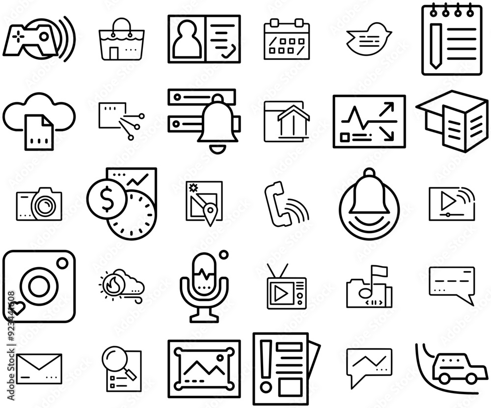 Canvas Prints mega set of vector home app isolated silhouette solid icons with ui,home,interface,message,app solid